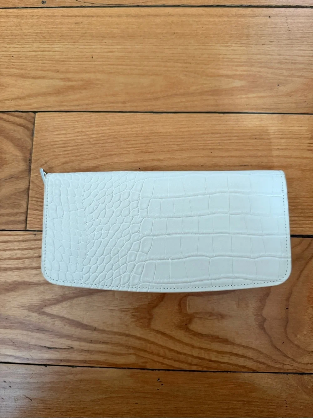 a new day White Croc-Embossed Zip Wallet/Clutch